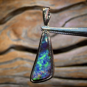 14k Gold - Solid Australian Boulder Opal Pendant