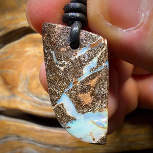 BARGAIN CARD! 30 x 16mm - Drilled Australian Boulder Opal Necklace