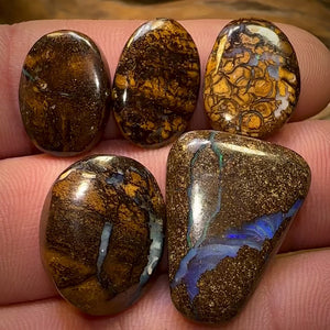 🔒 55.7cts - 5x Finished Queensland Boulder Opal Parcel