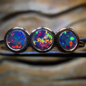 10k Rose Gold - NEW Isaac Design Queensland Boulder Opal Top Red Doublet Ring