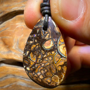 33 x 21mm - Drilled Awesome Tribal Queensland Boulder Opal Necklace