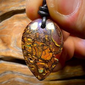 Wildcard! 29 x 20mm - Drilled Tribal Queensland Boulder Opal Necklace