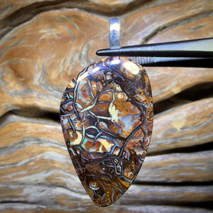 33.1cts - Great Tribal Solid Queensland Boulder Opal Pendant