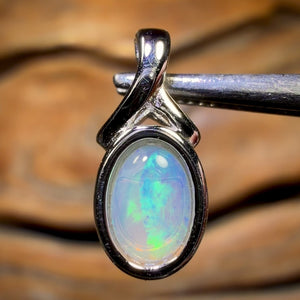 Sterling Silver - Solid South Australian Crystal Opal Pendant