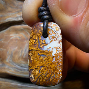26 x 14mm - Drilled Tribal Queensland Boulder Opal Necklace
