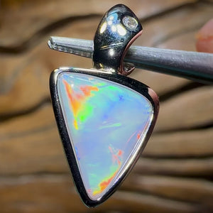 Sterling Silver - Solid South Australian Crystal Opal Pendant