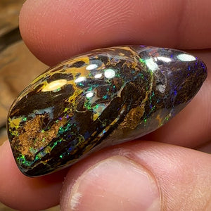 50cts - Double Sided Koroit Unique Tribal and Wood Combination Queensland Boulder Opal