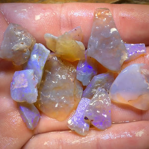 61.5cts - 15x Lightning Ridge Opal Rough Parcel. Inlay and Doublet Material