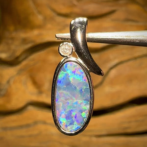 Sterling Silver - Australian￼ Boulder Opal Doublet Pendant