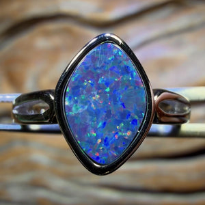 TGIF Sterling Silver - Queensland Boulder Opal Doublet Ring