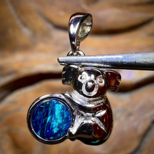 Sterling Silver - Australian Boulder Opal Doublet Pendant