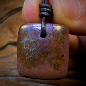 24 x 22mm - Drilled Tribal Queensland Boulder Opal Necklace