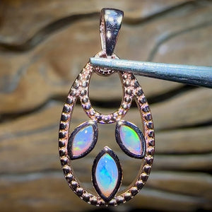 Sterling Silver Plated - Solid South Australian Crystal Opal Pendant