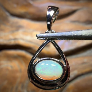 Sterling Silver - Solid South Australian Crystal Opal Pendant