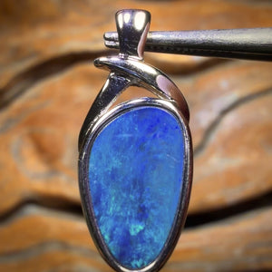 🔨 AUCTION 🔨 Sterling Silver - Queensland Boulder Opal Doublet Pendant