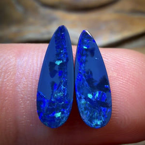 Dad and Mum Card! 2.8cts - Australian Boulder Opal Doublet Pair