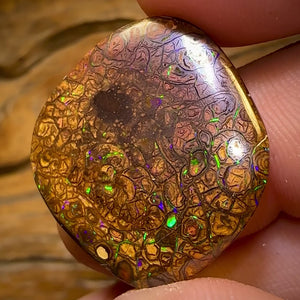 29.3cts - Tribal Yowah Nut Opal. Electric Green