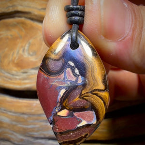 34 x 20mm - Drilled Tribal Queensland Boulder Opal Necklace