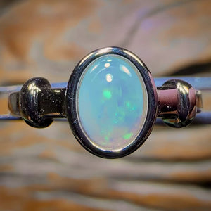 ⏳ Flash Auctions ⚡ 🔨 AUCTION 🔨 Sterling Silver - South Australian Crystal Opal Ring