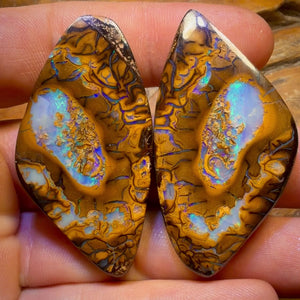 177.8cts - Top Yowah Nut Tribal / Crystal Centre Opal Pair. Double Sided!!