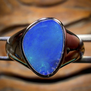 🔨 AUCTION 🔨 Sterling Silver - Queensland Boulder Opal Doublet Ring Unisex