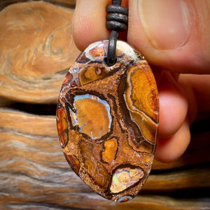 39 x 24mm - Drilled Queensland Boulder Opal Necklace