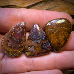91.6cts - 3x Australian Tribal Boulder Opal’s. Wholesale Dealers Parcel