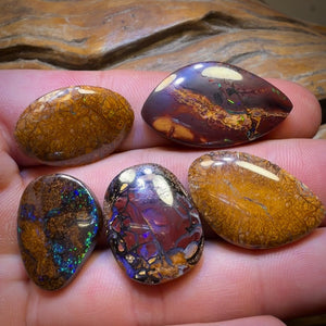 🔒 86.6cts - 5x Australian Tribal Boulder Opal’s. Wholesale Dealers Parcel