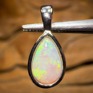 Sterling Silver - Solid South Australian Crystal Opal Pendant