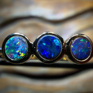 14k Gold - NEW Isaac Design Queensland Boulder Opal Doublet Ring