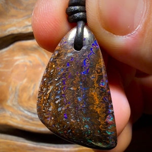 Wildcard! 33 x 19mm - Drilled Tribal Queensland Boulder Opal Necklace