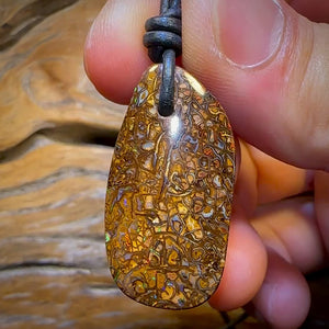 34 x 17mm - “Big City Streets” Drilled Australian Tribal Boulder Opal Necklace