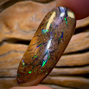 30.9cts - Queensland Boulder Opal from Yowah. Electric Green!