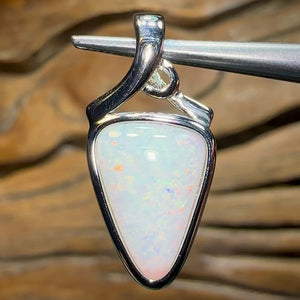 Silver - Solid South Australian White Opal Pendant