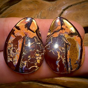 60.4cts - Tribal Queensland Boulder Opal Pair. Picture Pair