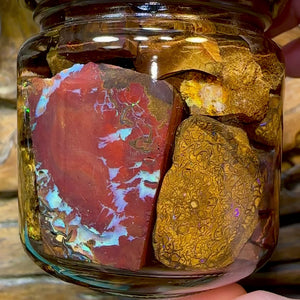 140.9g - Jar of Rough Australian Boulder Opal