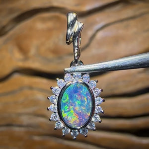Sterling Silver - “Princess”Queensland Boulder Opal Doublet Pendant
