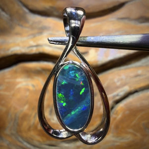 Sterling Silver - Queensland Boulder Opal Doublet Pendant