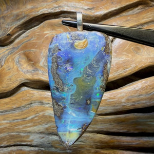 OpalFest BargainCard! 94.1cts - Solid Queensland Boulder Opal Pendant