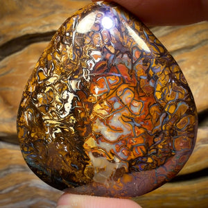 50% Off Card! 129.7cts - Co Big Tribal Queensland Boulder Opal from Yowah. Double Sided