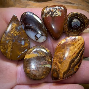 🔒169.8cts - 6x Finished Queensland Boulder Opal Parcel Cutting Cost Only
