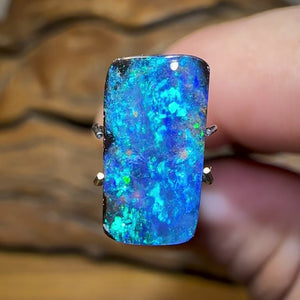 Australian 3.7cts - “Scandinavian Blue too” Solid Boulder Opal