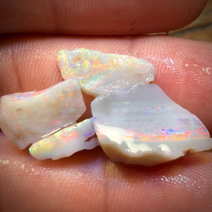16.2cts - 4x Rare Mintabie Opal Rough Parcel. South Australian Opal