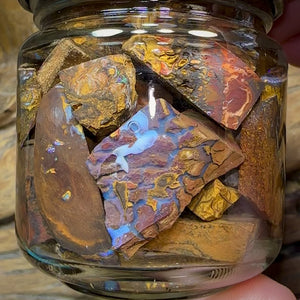 138.2grms - Australian Boulder Opal Rough Jar