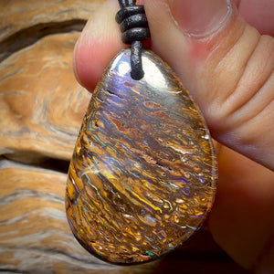 37 x 26mm - Drilled Tribal Queensland Boulder Opal Necklace