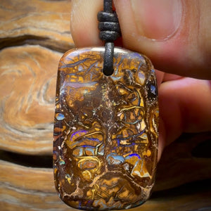 37 x 23mm - Drilled Tribal Queensland Boulder Opal Necklace