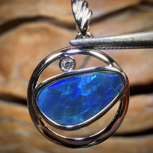 Sterling Silver - Queensland Boulder Opal Doublet Pendant