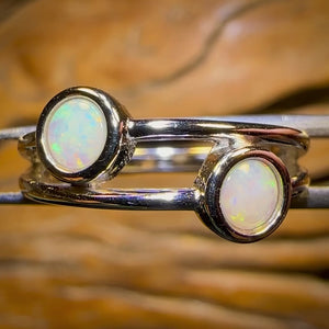 Sterling Silver - South Australian Crystal Opal Ring BARGAIN