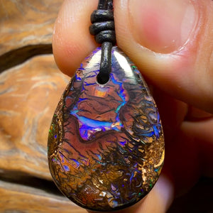 31 x 22mm - Drilled Tribal Queensland Boulder Opal Necklace