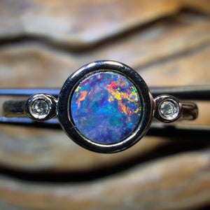 Sterling Silver - Queensland Boulder Opal Doublet Ring